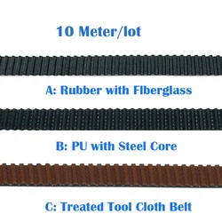 10M 2GT cinghia dentata aperta 6mm PU con anima in acciaio cinghia dentata in fibra di vetro in gomma GT2 cinghia da 6mm per stampante 3d