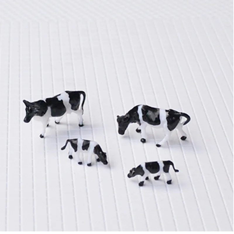 1 to 10pcs 1/87 Miniature Cow Ox Bull Cattle Figurines Farm Models Fairy Garden Sandbox Landscape Action Figures Toys Ornaments