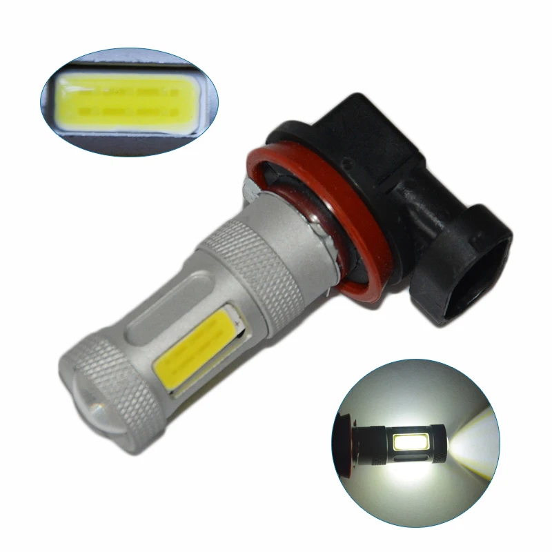 

2Pcs super bright H11 COB 80W car led fog lamp bright auto headlight daytime running light DC12V 6000K led driving bulb white