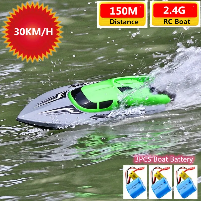 30KM/H High Speed Remote Control Racing Boat Double Motor Speedboat RTR  Waterproof Water Cooling System RC Speedboat Racing Boa