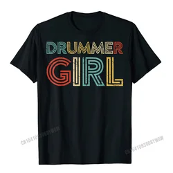 Drummer Girl Retro Vintage Drumming Musician Percussionist T-Shirt T Shirt Casual Graphic Harajuku Tops T Shirt Design For Men