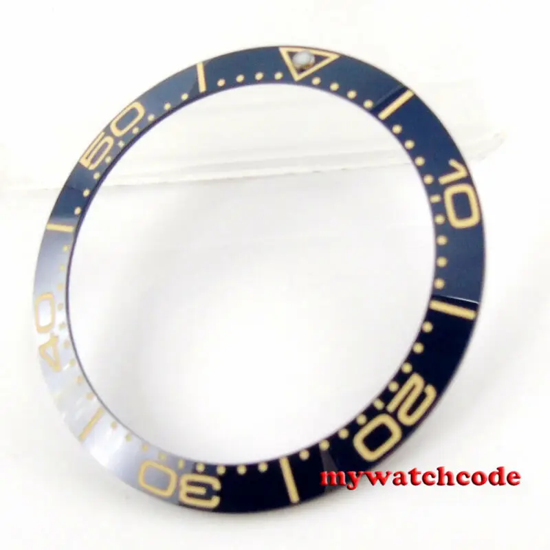 38 Mm Màu Đen Xanh Dương Gốm Ốp Viền Lắp Vàng Đánh Dấu Cho 40 Mm Submariner Mặt Kim