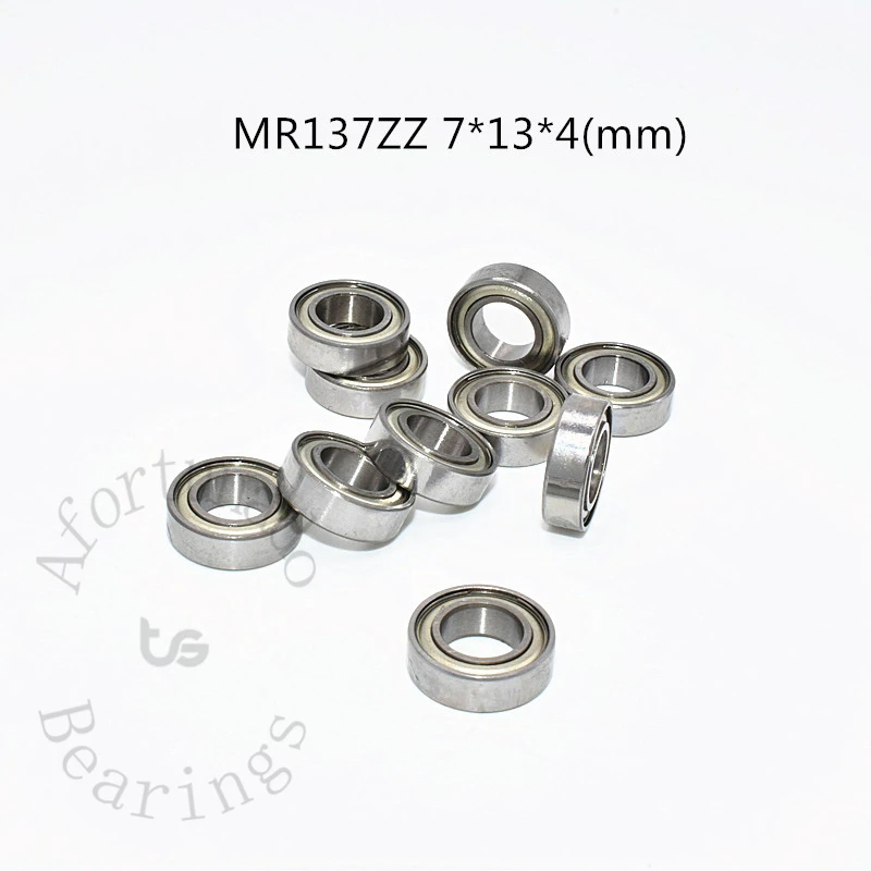 MR137ZZ 7*13*4(mm) 10pcs chrome steel Metal Sealed Miniature Bearings