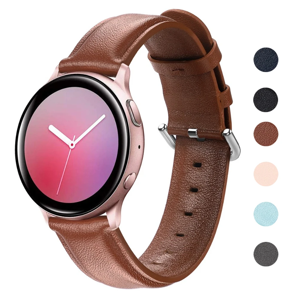 

galaxy watch active 2 strap for Samsung Galaxy Watch 42mm 44mm Cow Leather Wrist Belt Smart watchband 20mm watch strap Active2