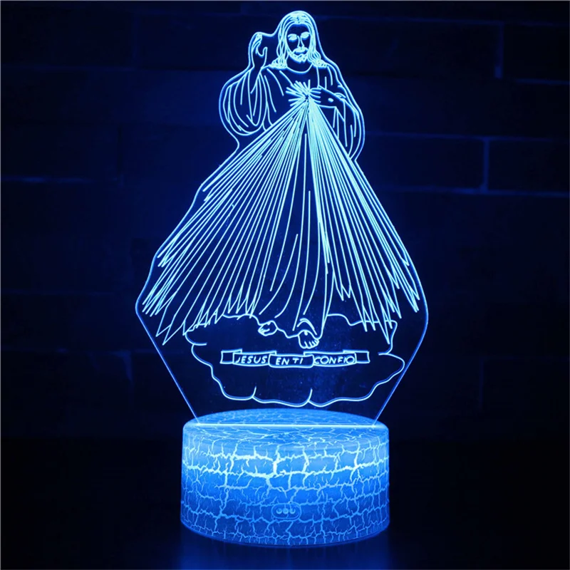 3d Lamp Illusion Night Lights Jesus Table Lamp Creative Christian Home Decor Bedside Light Christmas Gifts for Birthday Present