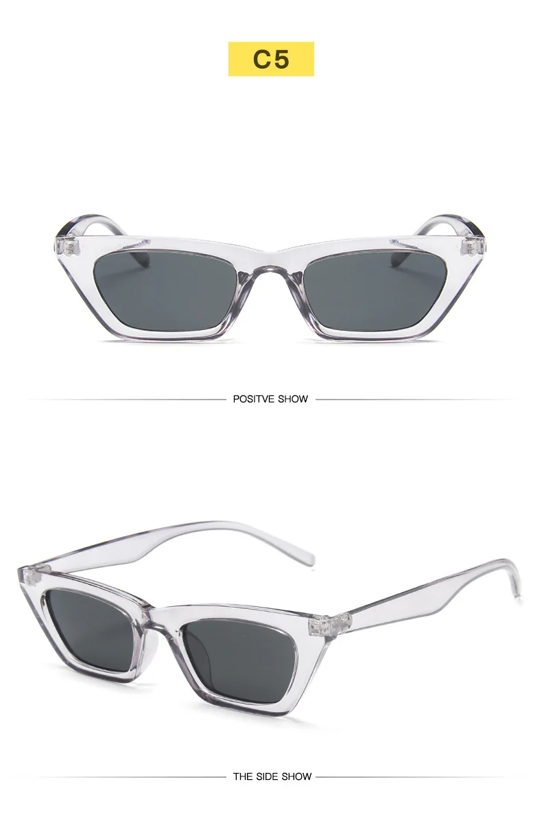 Nette Sexy Retro Cat Eye Sonnenbrille Frauen Marke Designer Kleine Rechteck Weibliche Sonnenbrille Klassische Vintage Oculos De Sol UV400 – Detail 13