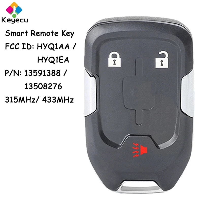 

KEYECU Smart Remote Car Key With 3 Buttons 315MHz 433MHz ID46 Chip for GMC Acadia Terrain 2017 2018 2019 Fob FCC#: HYQ1AA HYQ1EA