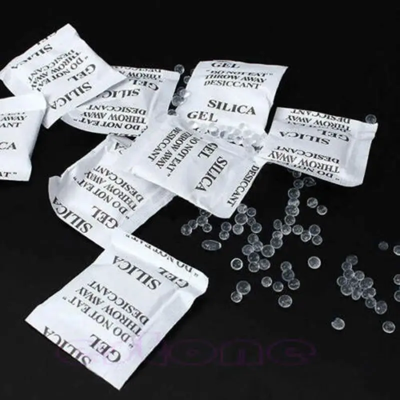 100 Packets Lot Silica Gel Sachets Desiccant Pouches Drypack Ship Drier for Camera Equipments Photo Albums Computer Media
