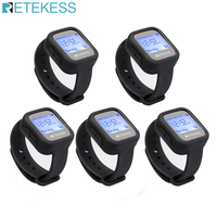 Retekess 5Pcs TD106 Wireless Waterproof Watch Receiver Restaurant Pager Waiter Calling System 433MHz For Customer Cafe Service