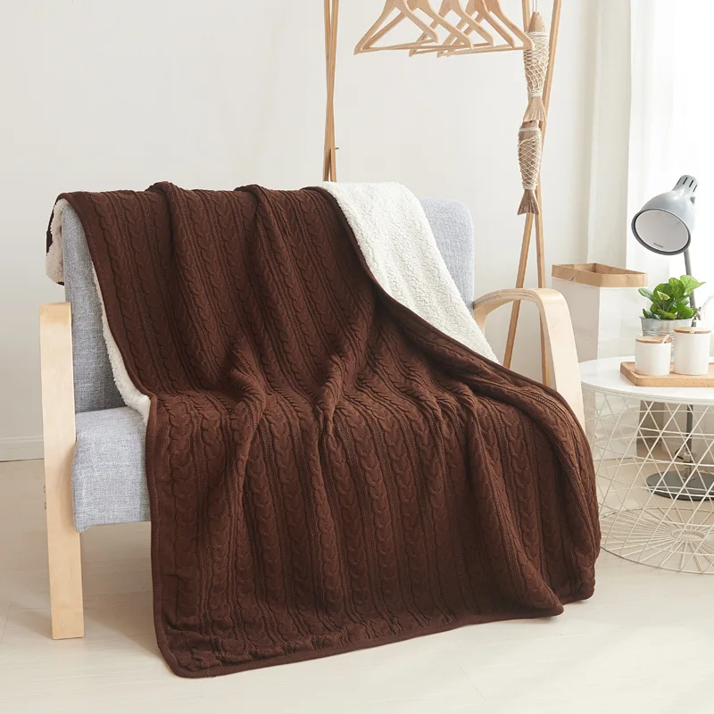 Plush Twist Knitted Blanket Spring And Autumn Lazy Blanket Air Conditioning Carpet Bedding Travel Home Student Dormitory Bed