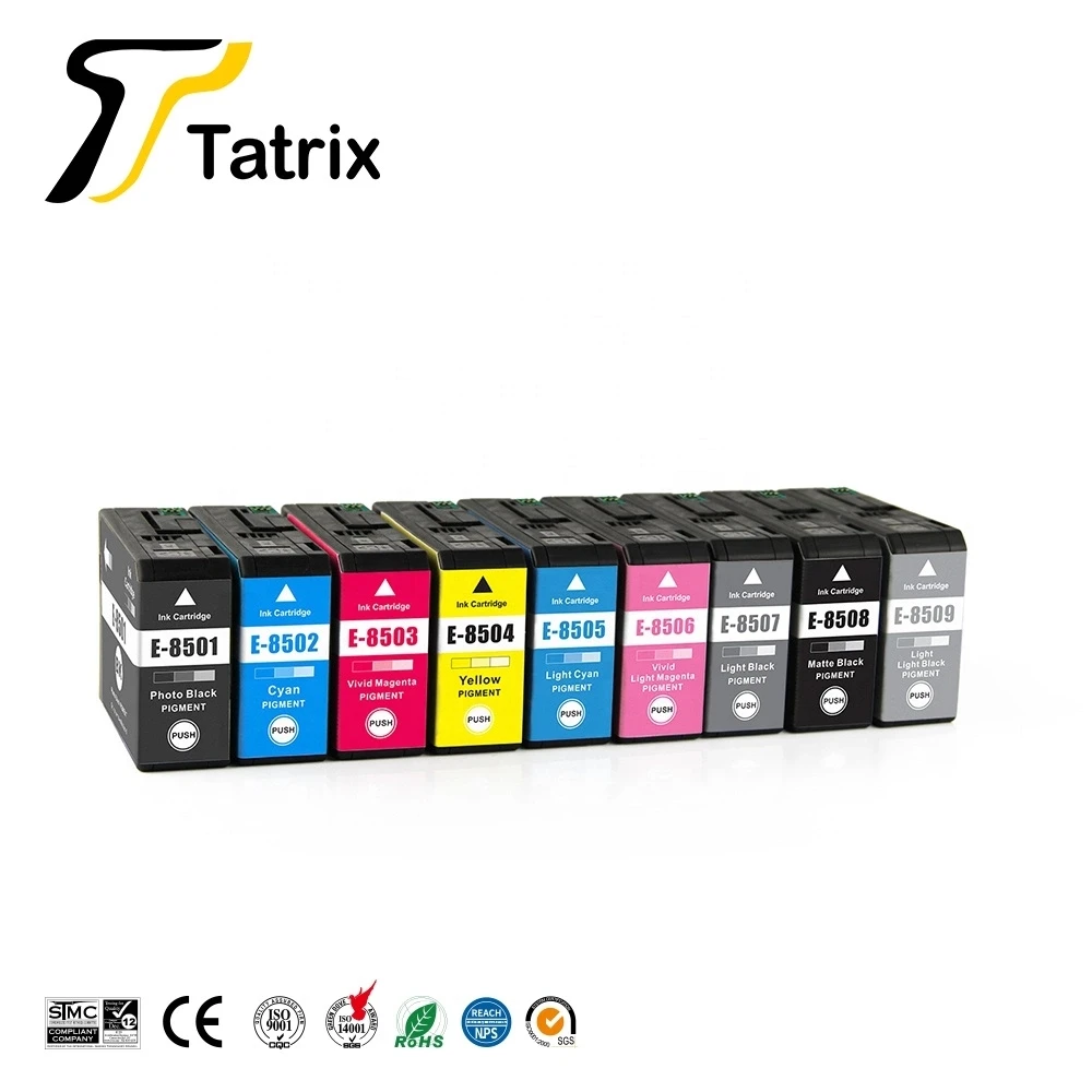 Tatrix Kompatibel für Epson T8501 T8502 T8503.... T8509 C13T850100 Tinte Patronen anzug Für Epson SureColor P800 SC-P800 Drucker