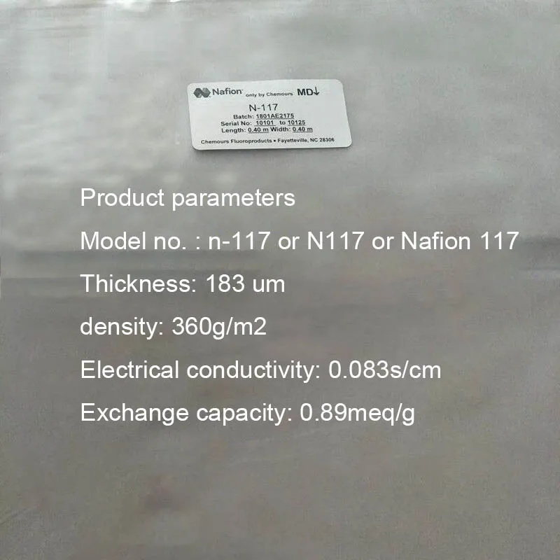 Customizable Proton Exchange Membrane N117 Perfluorosulfonic Acid Ion Membrane 48.87