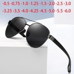 Goggle Nearsighted Sunglasses Men Polarized Sport Double Beam Myopia Lens Pilot Sunglasses Prescription 0 -0.5 -0.75 To -6.0