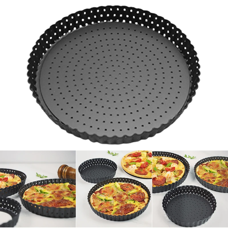 

Round Perforated Pizza Pan Multipurpose Non-Stick DIY Fruit Pie Plate Practical Kitchen Baking Tools LB88