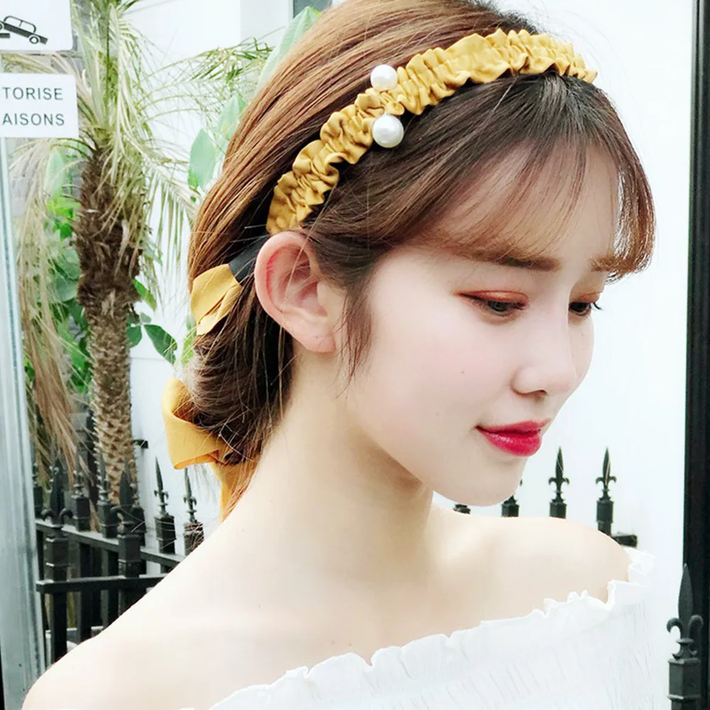 Diadema con borlas para niña y mujer, bandana sencilla con lazo, accesorios para el cabello, novedad de 2019