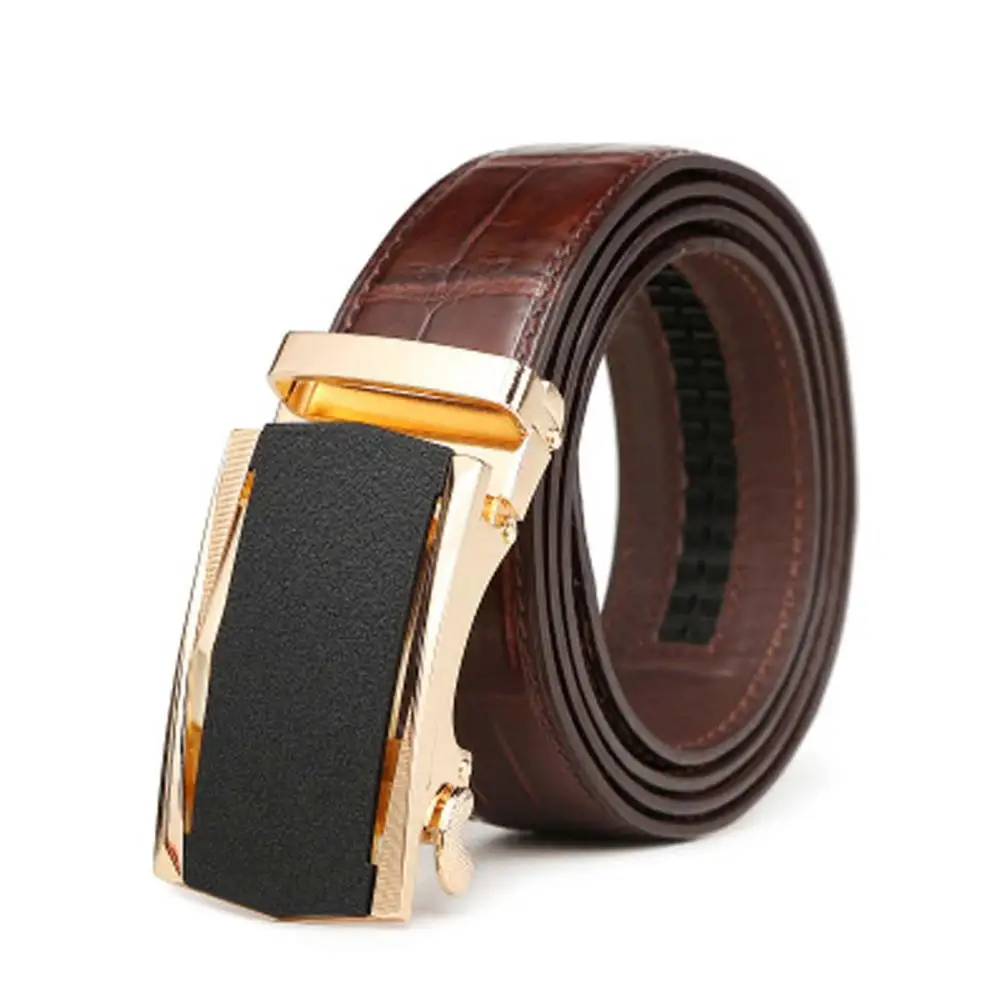 linshe crocodile men belt  male  business  Automatic buckle  belt  fashion  Young and middle-aged  male belt