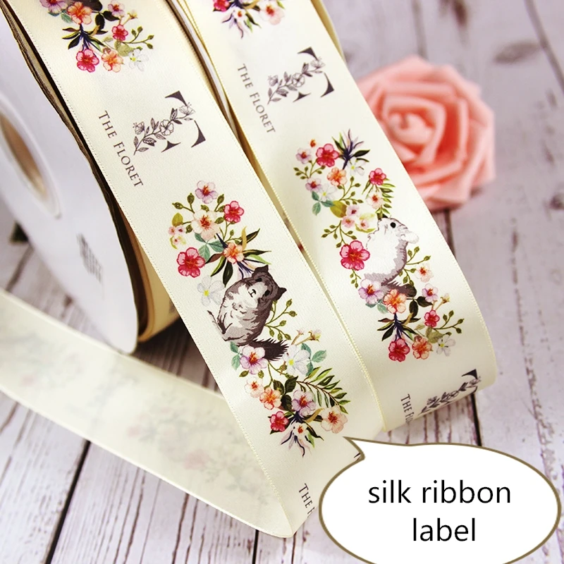 silk ribbon handmade personalize label silk clothing Label private logo Tag Handmade label silk Color baby name brand labels