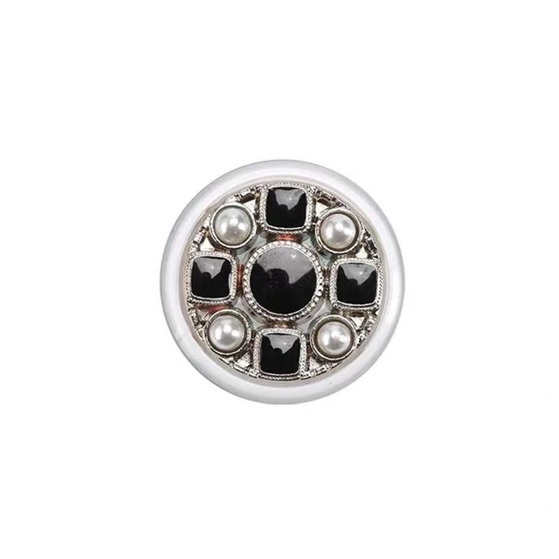 10pcs/lot Size:18-25mm Colorful Metal Pearl Shank Buttons Decorative Beads Inlay Button for Clothing Coat Embellishment(SS-2542)