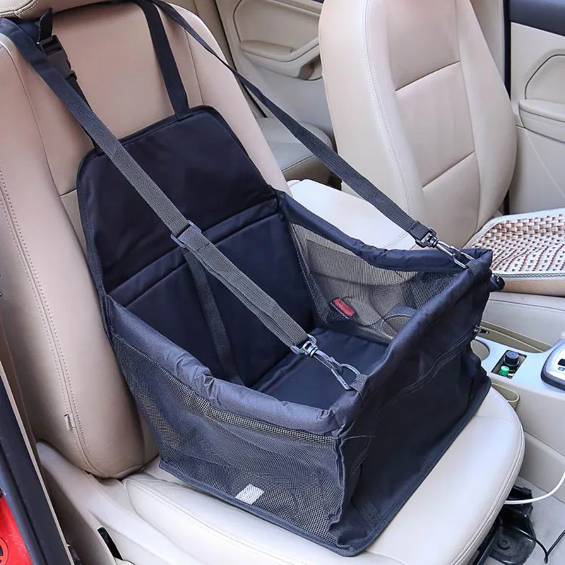 Dog car seat cover foldable hammock pet harness cat bag basket stable and foldable travel pet dog and cat safety car seat