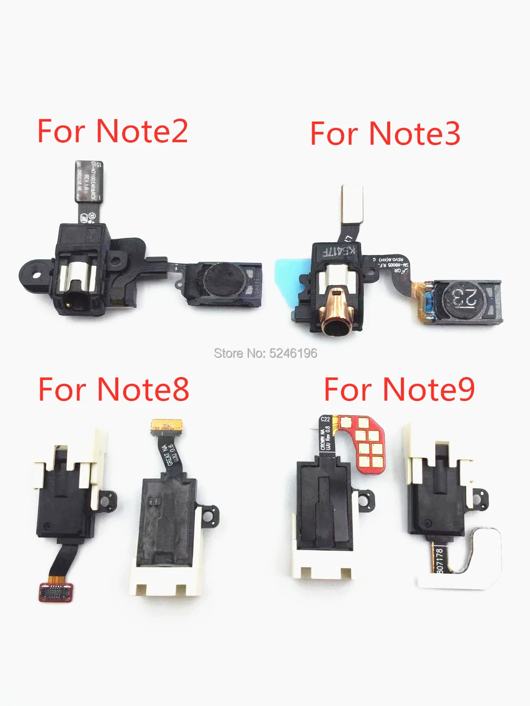 1pcs Ear Earpiece Speaker Flex Cable For Samsung Galaxy Note 2 Note 3 Note 4 Note 5 Note 8 Note 9 S8 S8+ S9 S9+ Headphone Jack