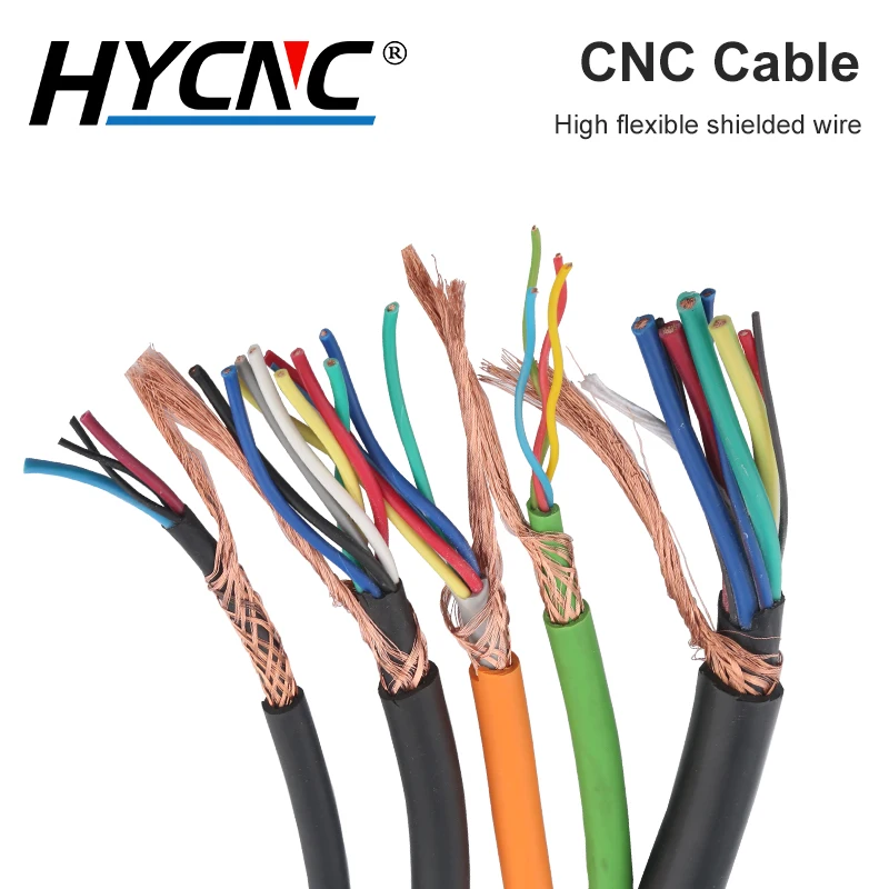 2-5 Core Drag Wire Shielded Cable 1m PVC Flexible Wire Bending Resistant Copper Wire Connection Spindle VFD Inverter