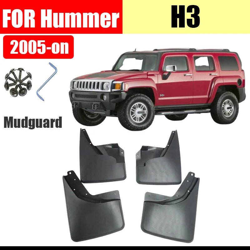 Mud flaps for Hummer H3 Mudguard Fenders Hummer H3 Mud flap splash Guard Fenders Mudguards car Accessories Front Rear 4 PCS