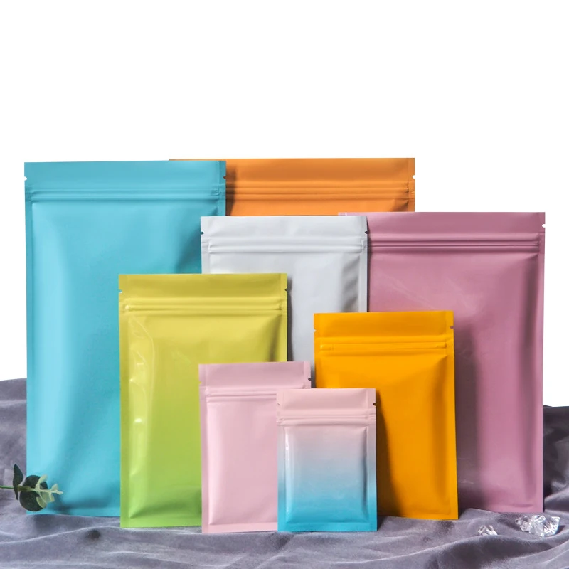 Heat Sealable Mylar Food Storage Package Bag Smell Proof Gift Cosmetics Jewelry Flat Pouches Aluminum Foil Zip Lock Plastic Bag