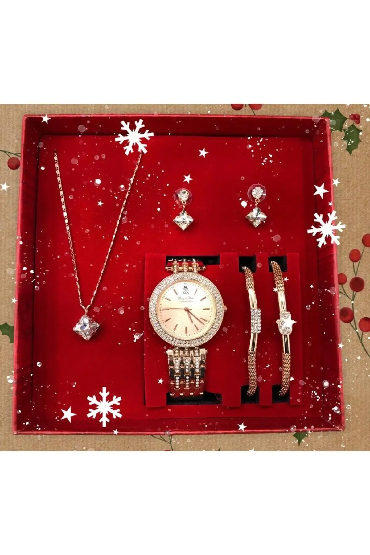 Women Wrist Watch & Jewelry Set