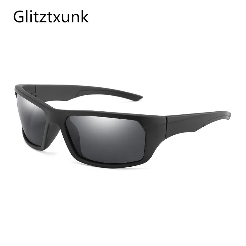 Glitztxunk Polarized Sunglasses Men's Brand Design Square Driving Sun glasses Night Vision For Men UV400 Shades Goggles Eyewear