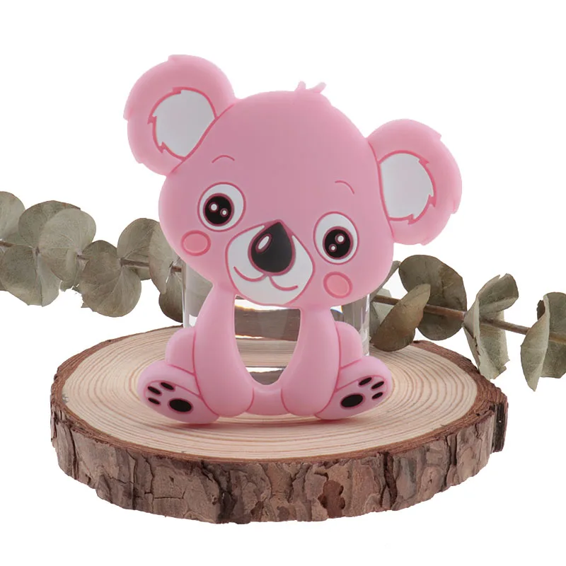 QHBC 20PCS Rodent Silicone Koala Baby Teether BPA Free Animal Newborn Teething Pendant Pacifier Nursing Jewelry Toys Accessories