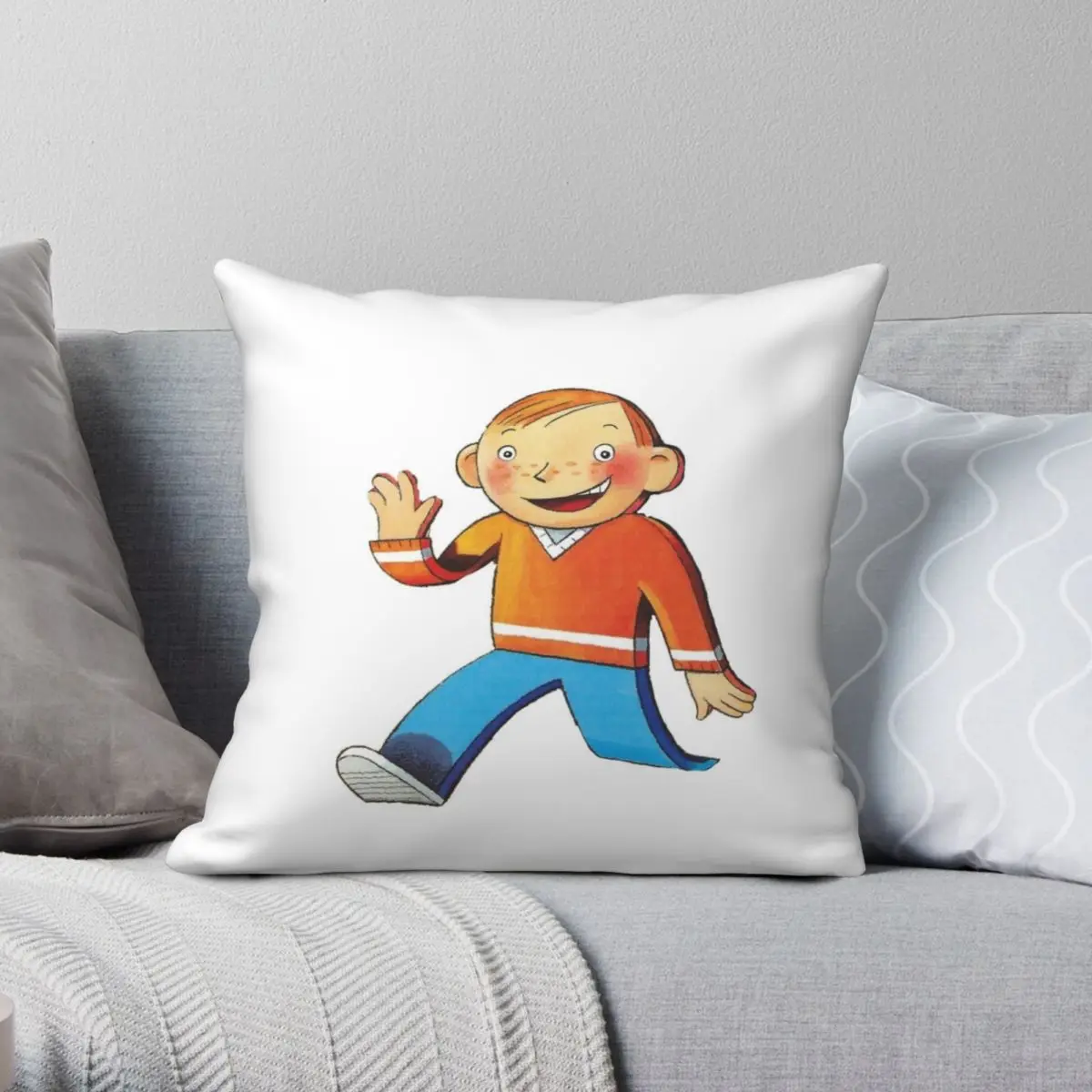 Flat Stanley Square Pillowcase Polyester Linen Velvet Creative Zip Decor Throw Pillow Case Sofa Seater Cushion Cover 45x45