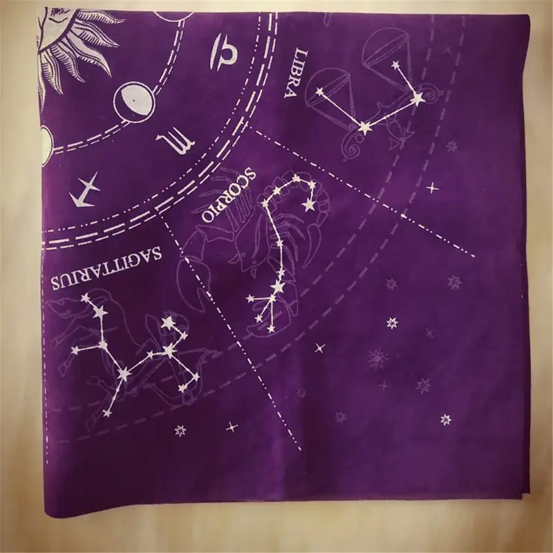 12 Constellations Tarot Card Tablecloth Velvet Divination Altar Cloth Board Game Fortune Astrology Oracle Card Pad