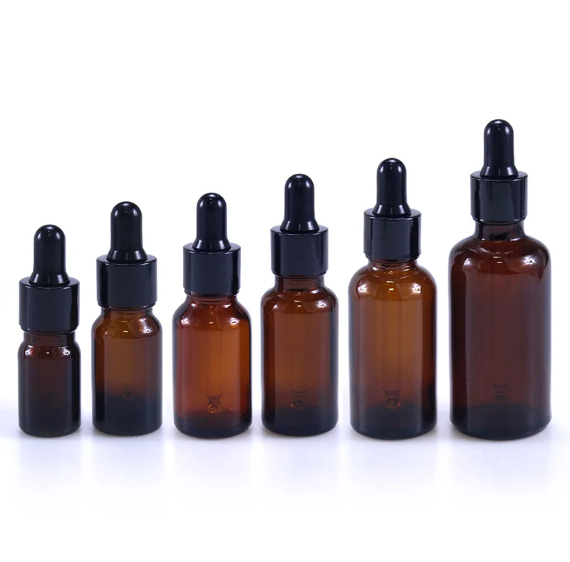 10 x 5ml 10ml 15ml 20ml 30ml 50ml 100ml Glass Eye Dropper Drop Amber Glass Aromatherapy Liquid Pipette Bottle Refillable Bottles