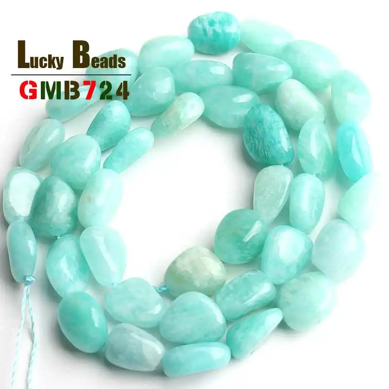 Irregular Natural Tiger Eye Agates Amazonite Moonstone Larimar Aquamarines Beads For Jewelry Making DIY Bracelet Accessories