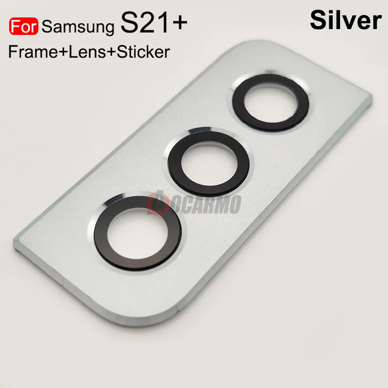 For Samsung Galaxy S21 S21+ S21 Plus Wide-angle Rear Back Camera Lens With Frame Adhesive Sticker Replacement Parts