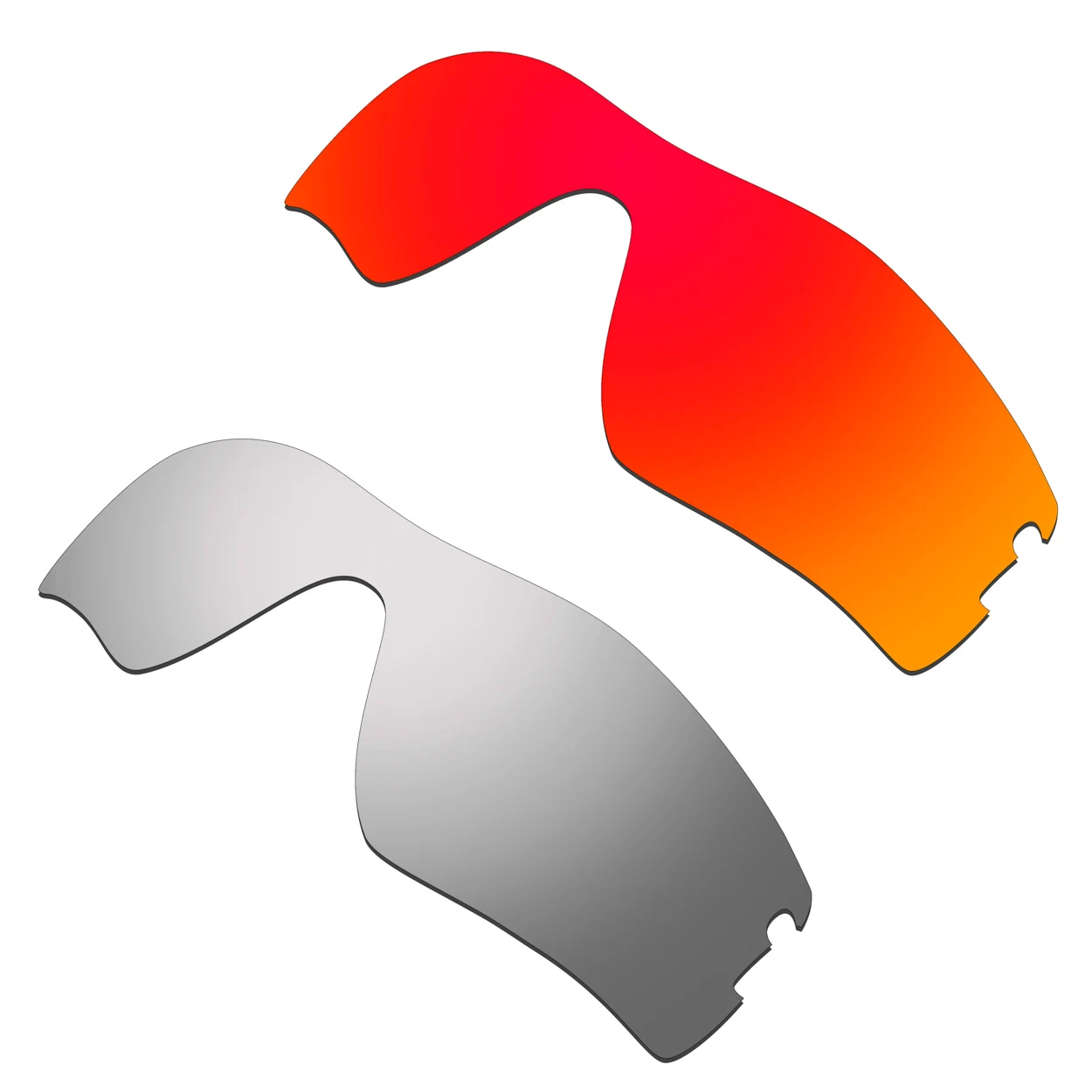 

HKUCO Polarized Replacement Lenses For Radar Pitch Sunglasses Red/SIlver 2 Pairs