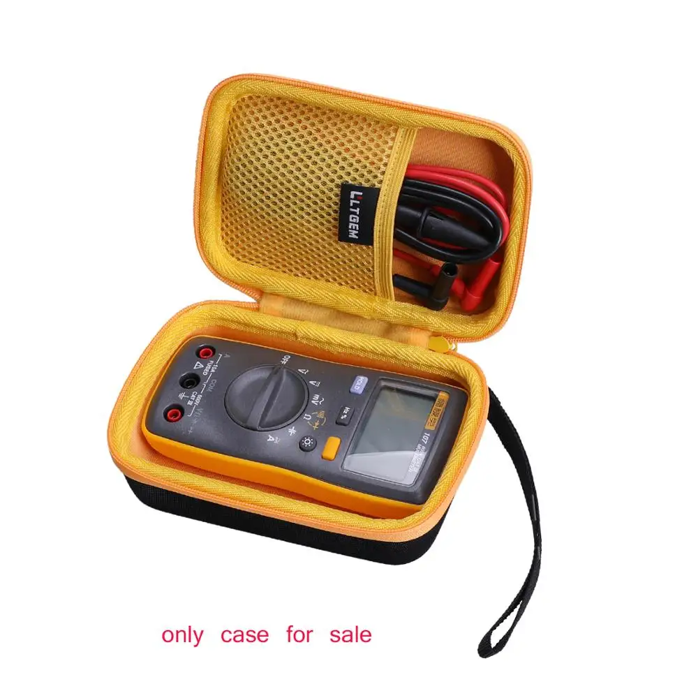 LTGEM Waterproof EVA Hard Case for Fluke 107 AC/DC Current Hardheld Digital Multimeter,Gray