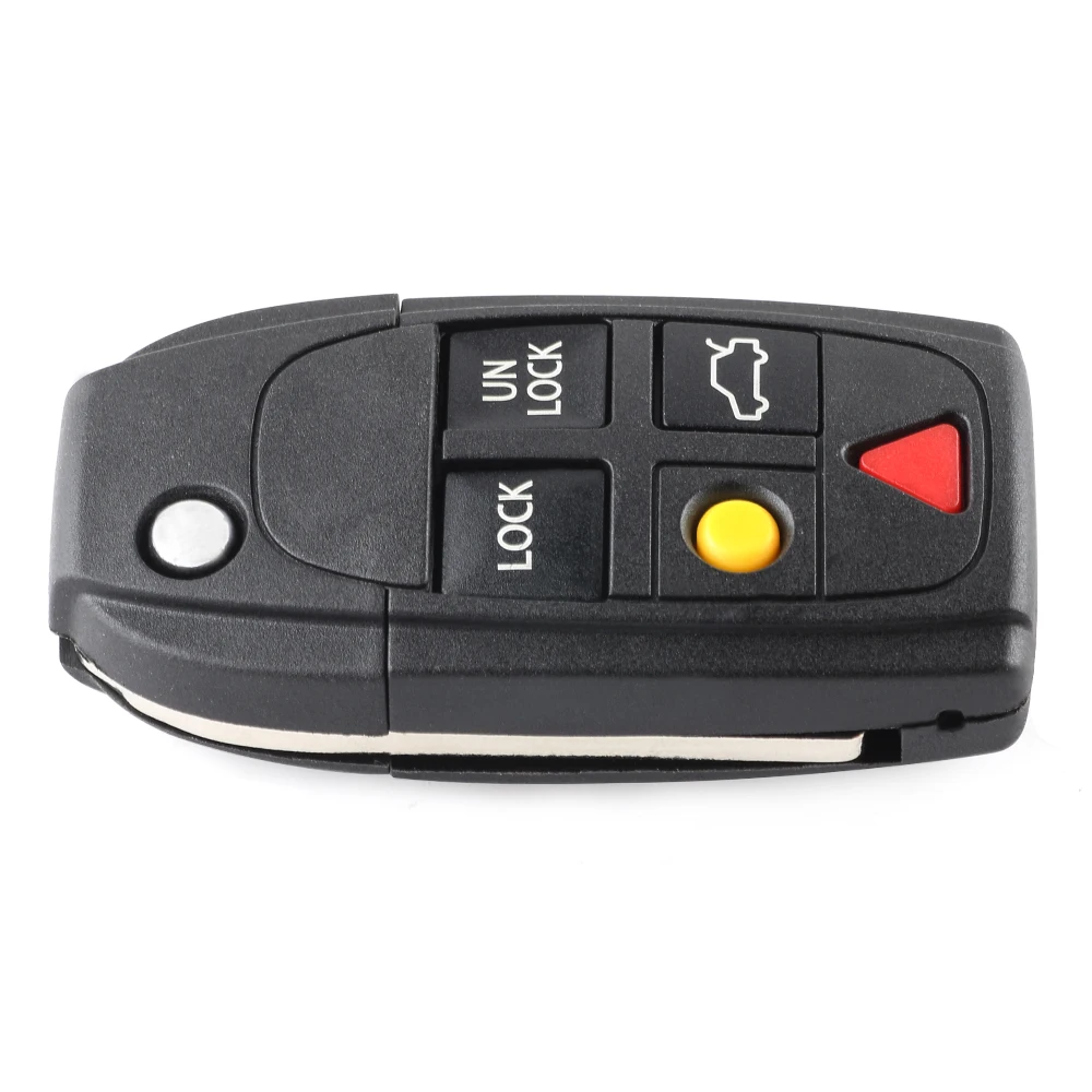 KEYECU New 5 Button Flip Key Shell Folding Remote Case Fob for Volvo S60 S80 V70 XC70 XC90 2003 2004 2005 2006