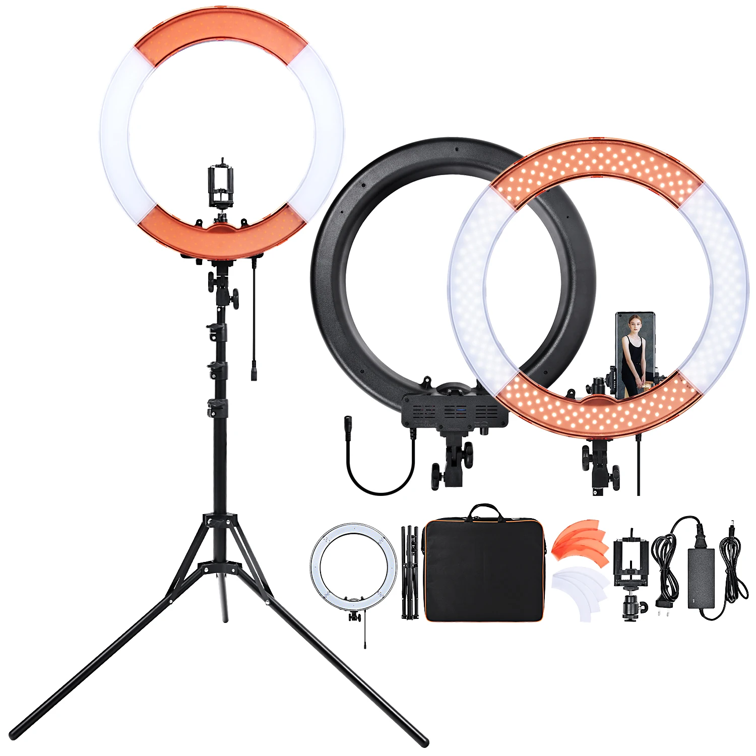 fusitu RL-18 Photographic Lighting 18 inch Video Ringlight 240Pcs Led Ring Light With Tripod Ring Lamp For Camera Phone Youtube