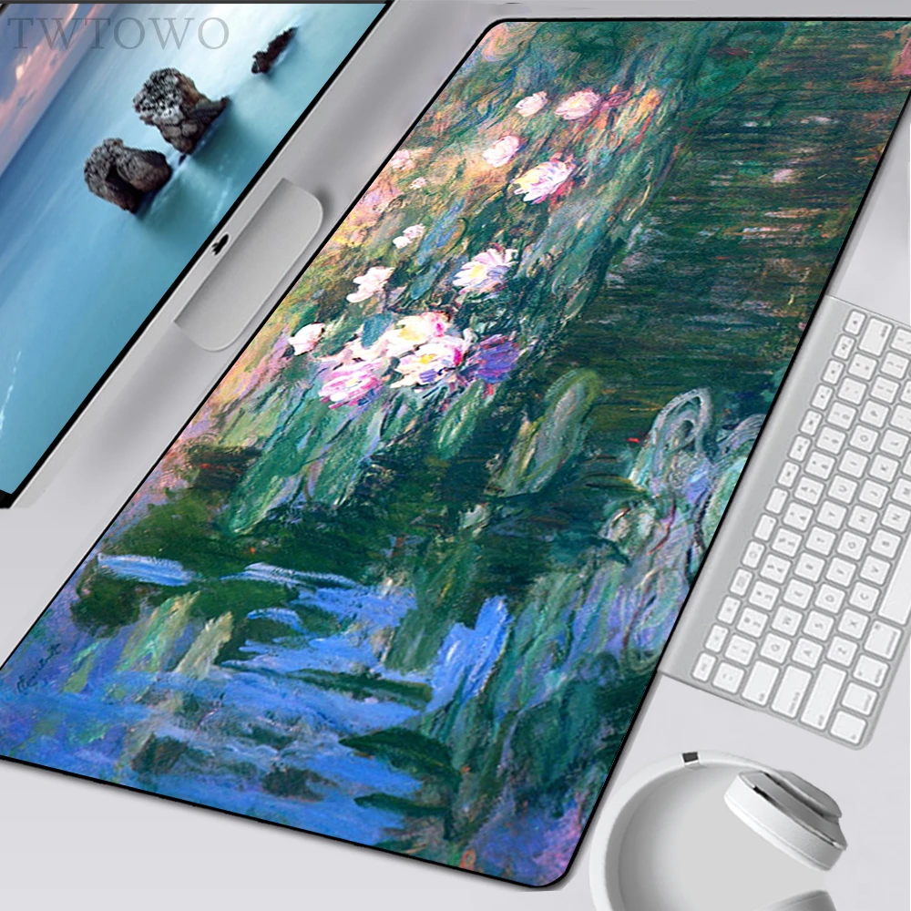 Mousepad Computer Large XXL MousePads Desk Mats Claude Monet Art Anti-slip Laptop Gamer Soft Desktop Mouse Pad Mouse Mat