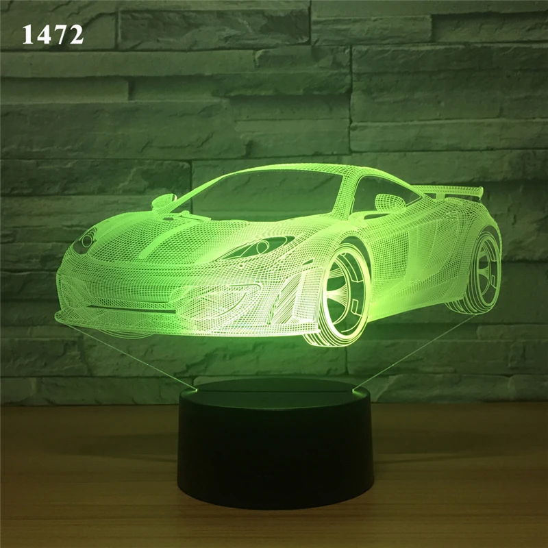 3D Night Light F1 4DW Game Model LED Acrylic NightLight Racing Sports Car Atmosphere Table Lamp Christmas Boy Friends Kids Gifts