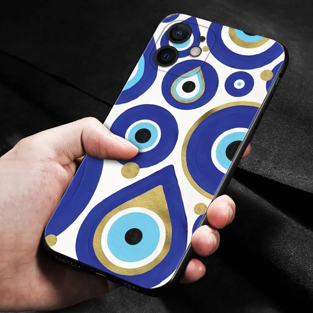 Blue Nazar Boncuğu Evil eye Phone Case For Apple iPhone 15 14 13 12 11 Pro Max XS Max XR X 7 8 Plus 13 12 Mini Cover Shell