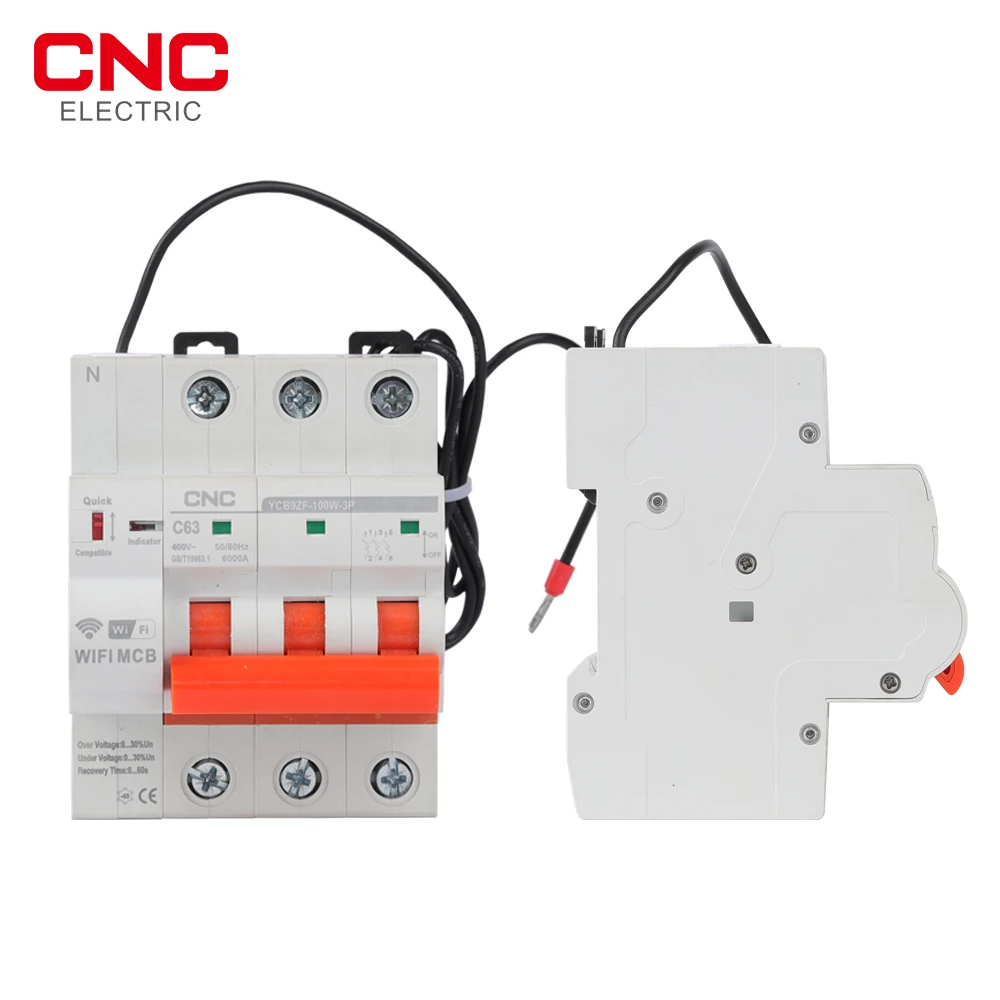 CNC Din Rail Tuya WIFI Circuit Breaker Timer Remote Control APP Smart Automatic Intelligent Interruptor WIFI Switch MCB