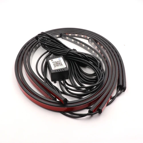 Imagen 2 del producto Niscarda-Tira de luces LED RGB para debajo del coche, luces de neón de 12V, IP65, Control por aplicación, 60, 90, 120cm, 4 unidades