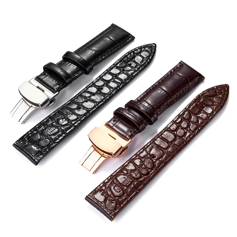Watchband 18mm 19mm 20mm 21mm 22mm 24mm Calf Genuine Leather Watch Band Alligator Grain Watch Strap for Tissot Seiko