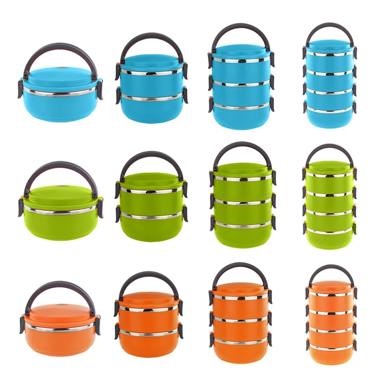 Thermal Insulated Bento Picnic Storage Mess Tin Food Jar Multilayer Stainless Steel For Outdoor Camping  Sal