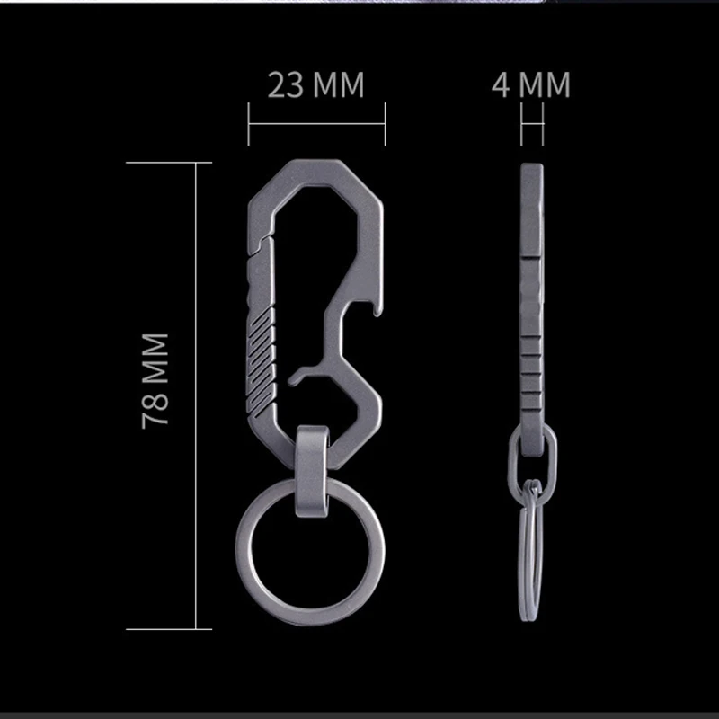Super Lightweight Pure Titanium Keyring Spring Buckle Car Key Chain Men Hanging Buckle Creative Accessories Pendant Gift
