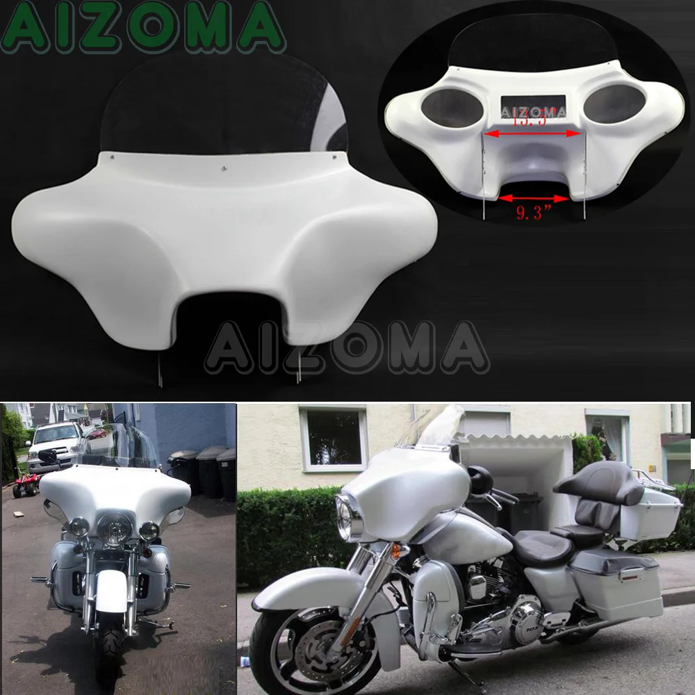 Detachable 6x9 Speakers Batwing Headlight Fairing For Harley Touring FLHR Road King EFI Custom FLHRS Classic FLHRC CVO Rescue