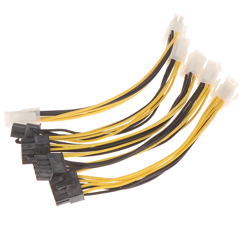 5Pcs 15Cm Atx 4 Pin Female Naar 8 Pin Male Eps Power Cable Adapter Cpu Power Connector