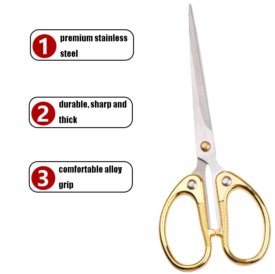 Stainless Steel Zinc Alloy Handle Paper-cutting Scissor Office Scissors Stationery Supplies Multi-Function Kitchen Shears